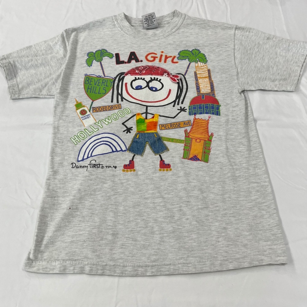 Danny First Vintage LA Girl Graphic T Shirt 90s Retro‎ Hollywood Beverly Hills